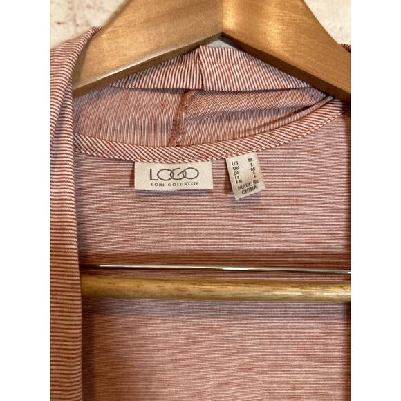 LOGO Lori Goldstein Top Womens Medium Rust Open Front Lagenlook Flowy Stretch - Picture 4 of 14